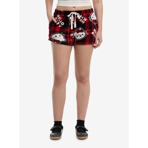 Hello Kitty Plaid Plush Lounge Shorts XL
